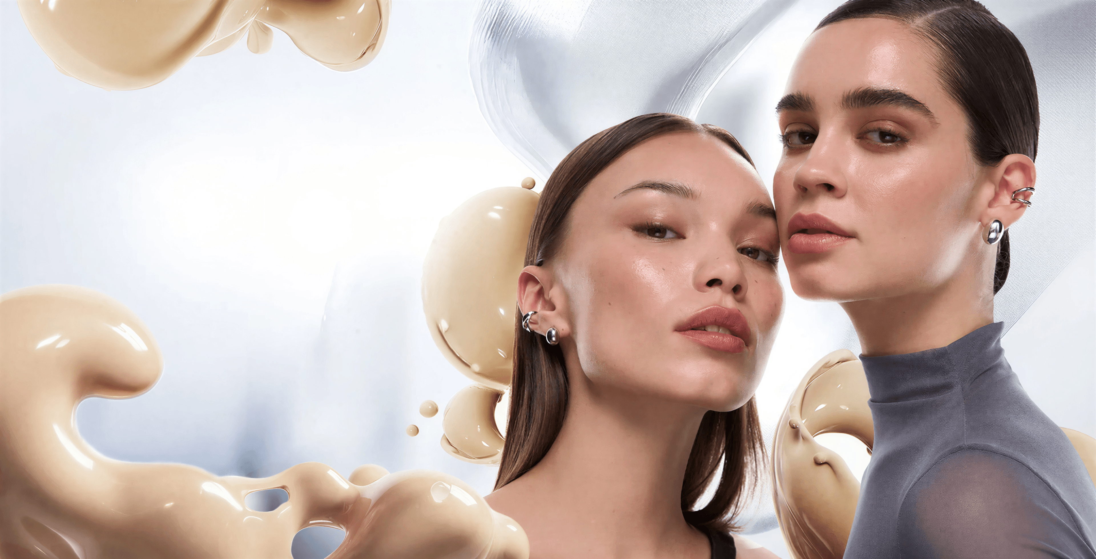 Close-up beauty portrait: crisp lines, pigment, and a contemporary Influence Beauty vibe.